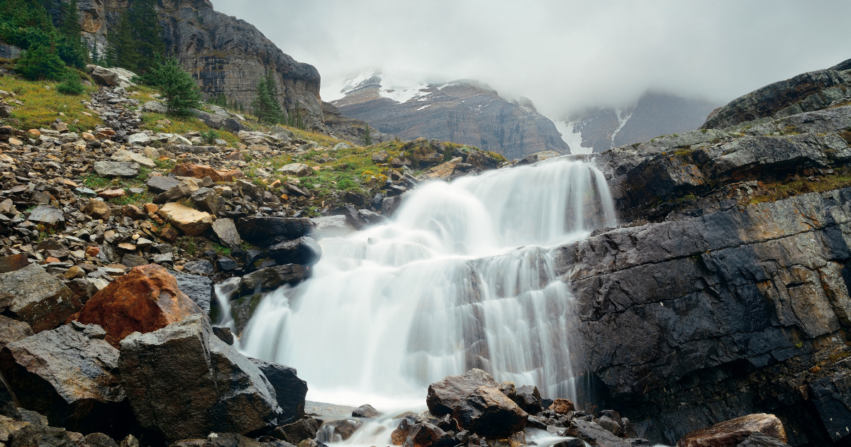 a large waterfall