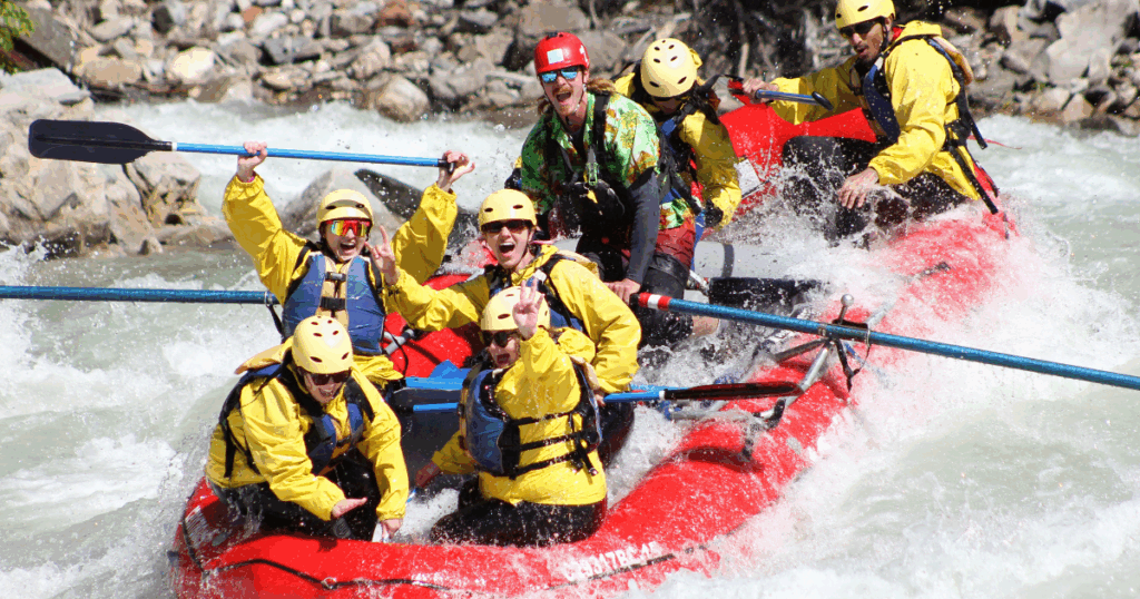 group rafting trip near banff
